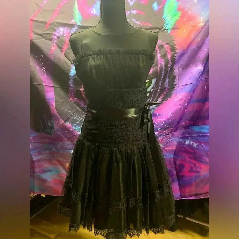 Black fluffy dress